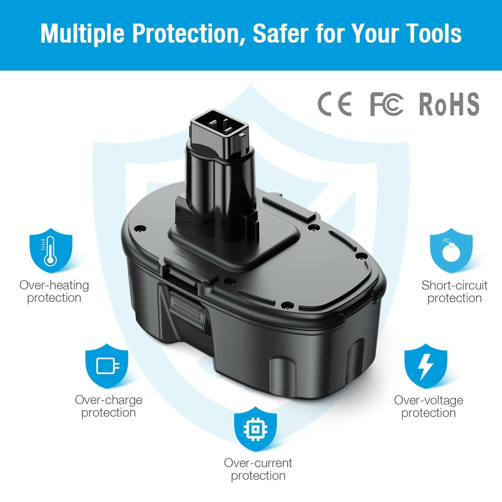 UTRBATT 18V 4500mAh DC9096 DC9098 Replacement Battery Compatible with Dewalt 18