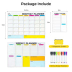 3 Pack Dry Erase Calendar for Fridge, 16.5 x 12 Monthly & Weekly & Daily Chore