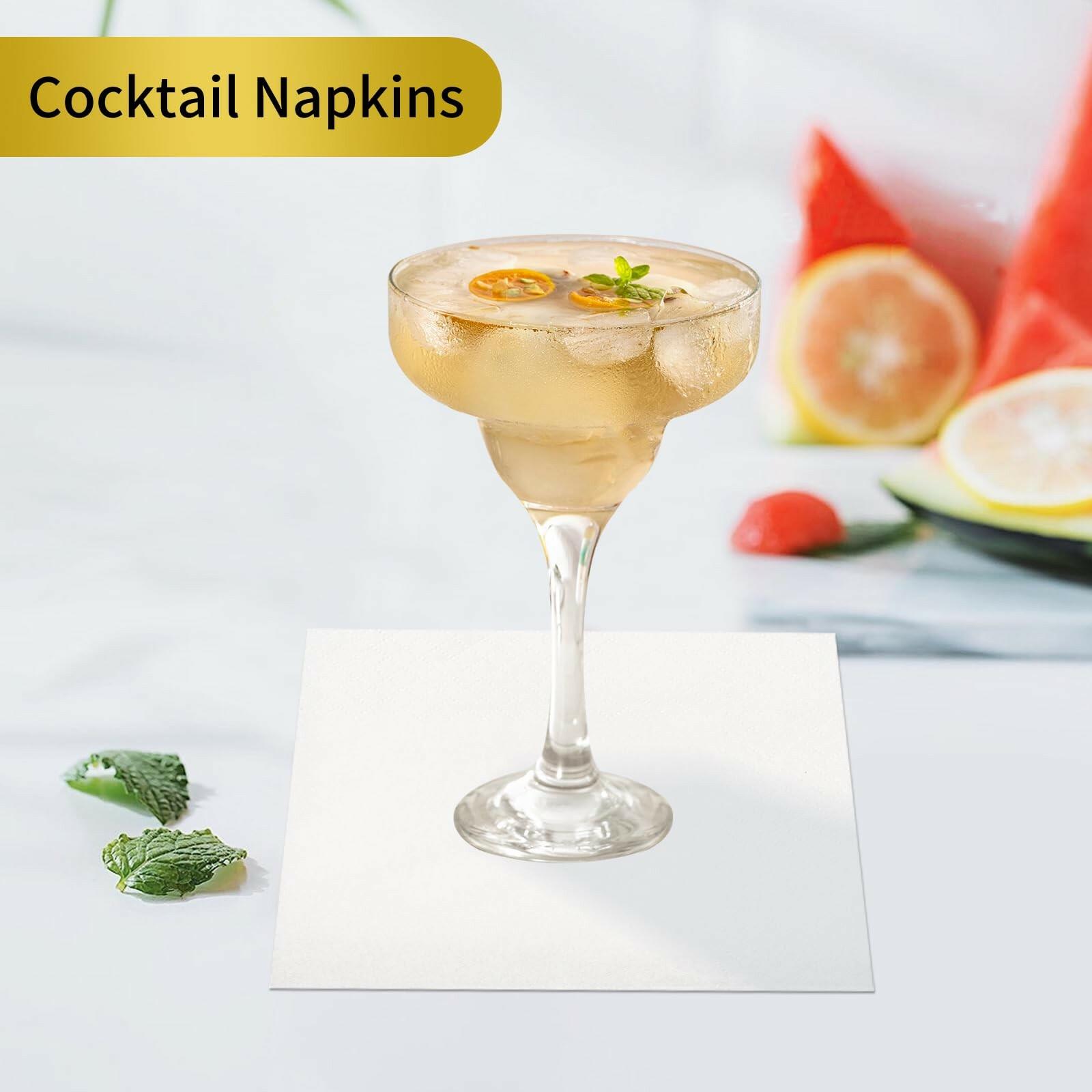 JOWLOT Cocktail Napkins - 1200 Count 2-Ply White Napkins Disposable, 4.5 x 4.5