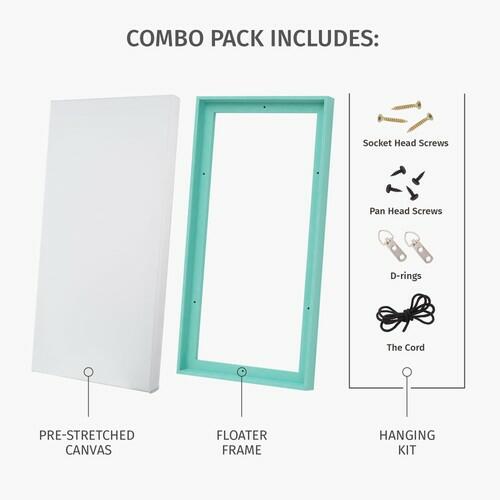 16x18 Canvas Floater Frame Gray Oak for 1.5" Deep Stretched Canvas