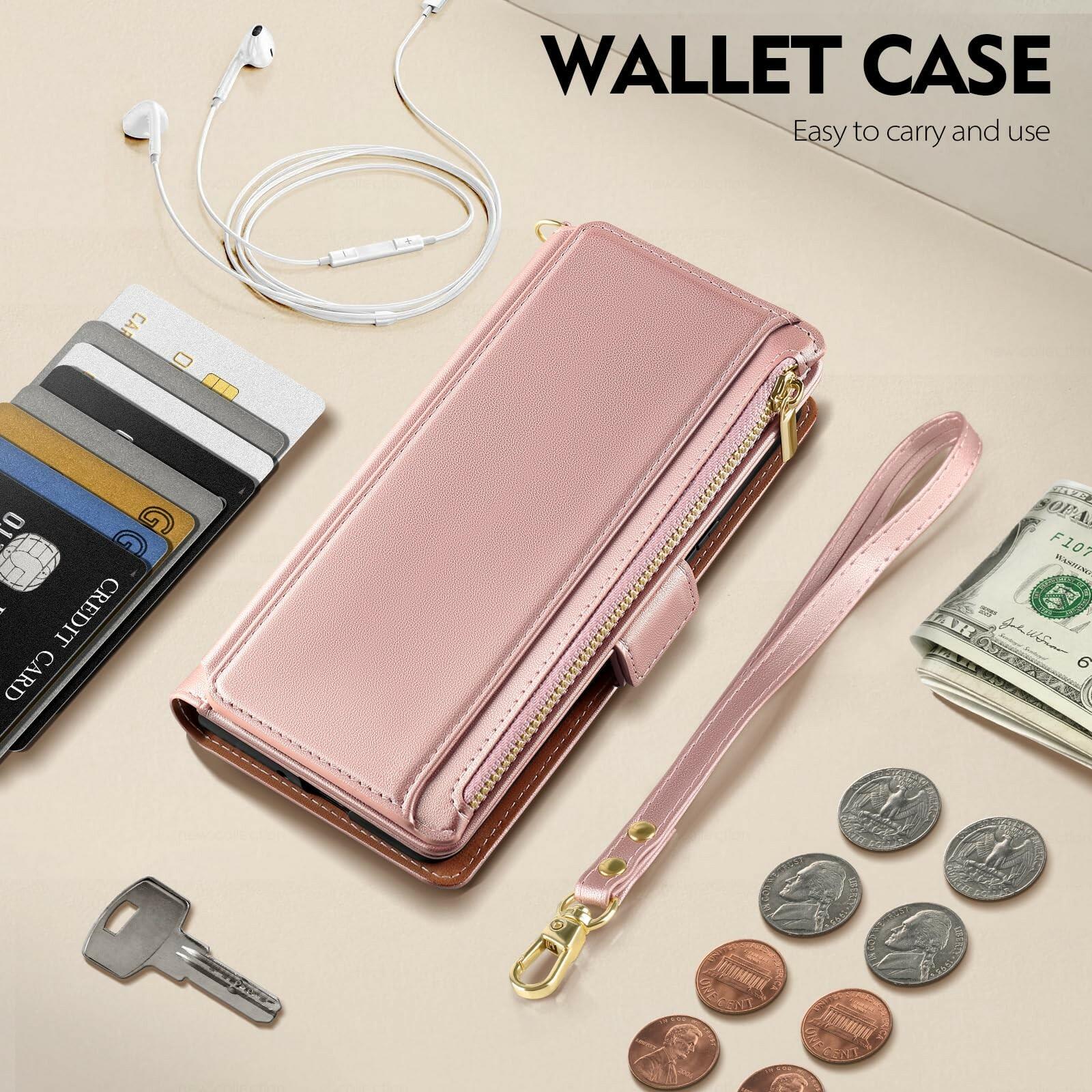 Antsturdy Compatible with Samsung Galaxy S25 Plus Wallet Case with Card