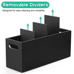 ALELION Large Utensil Holder with Removable Divider - 4 Compartment Wooden