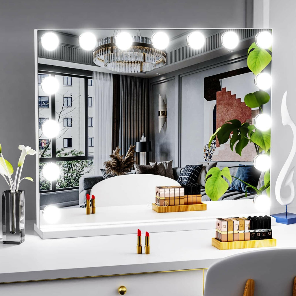 Gvnkvn Vanity Mirror with Lights 24x18 Inch, Lighted Makeup Mirror with 15