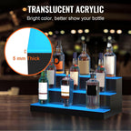 VEVOR LED Lighted Liquor Bottle Display, 3 Tiers 24 Inches, Supports USB,