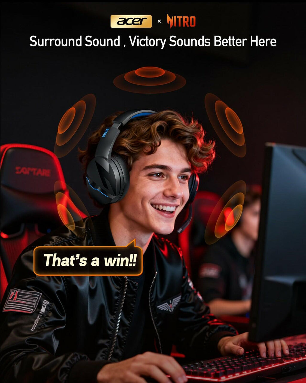 Acer 2.4GHz Flex Wireless Gaming Headset | Non-Stop 100H Battery | Dynamic 50mm
