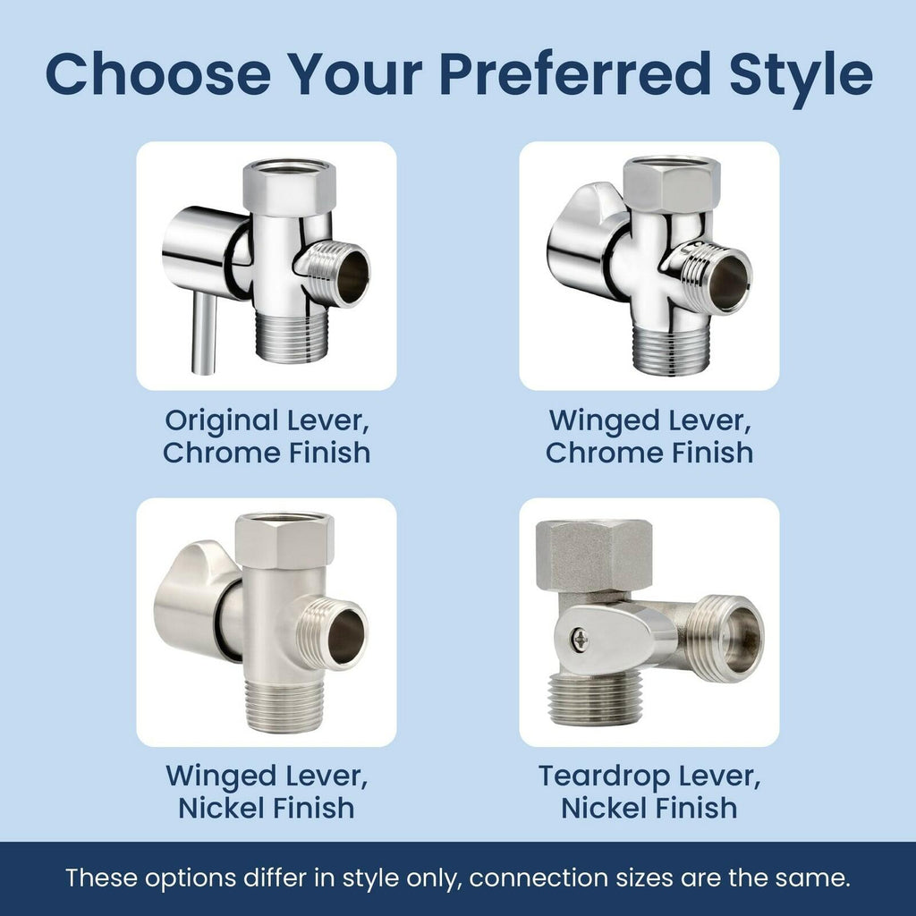 LUXE Bidet 7/8" x 7/8" x 1/2" Shut-Off Valve T-Adapter for Bidets, Only