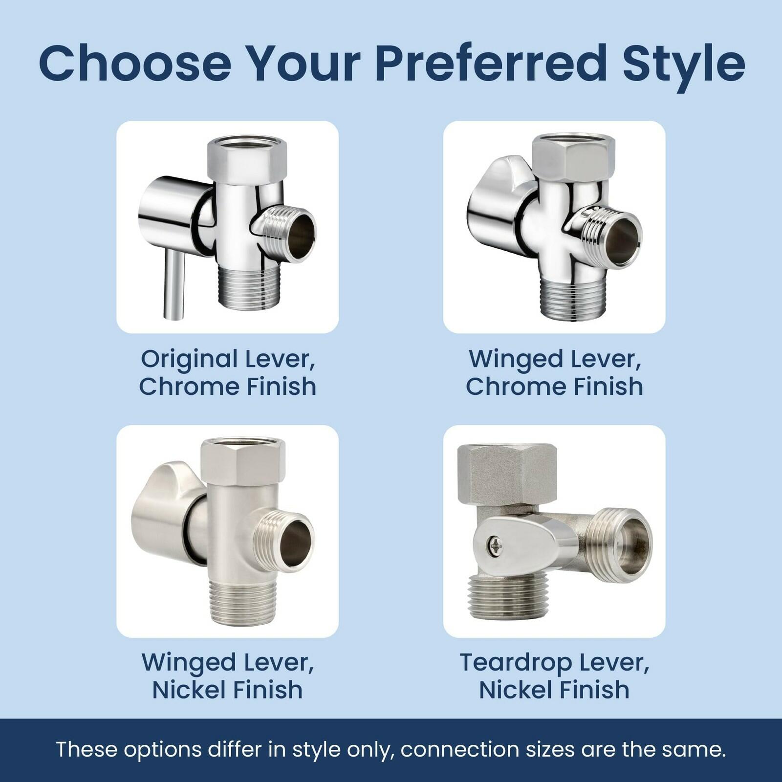 LUXE Bidet 7/8" x 7/8" x 1/2" Shut-Off Valve T-Adapter for Bidets, Only