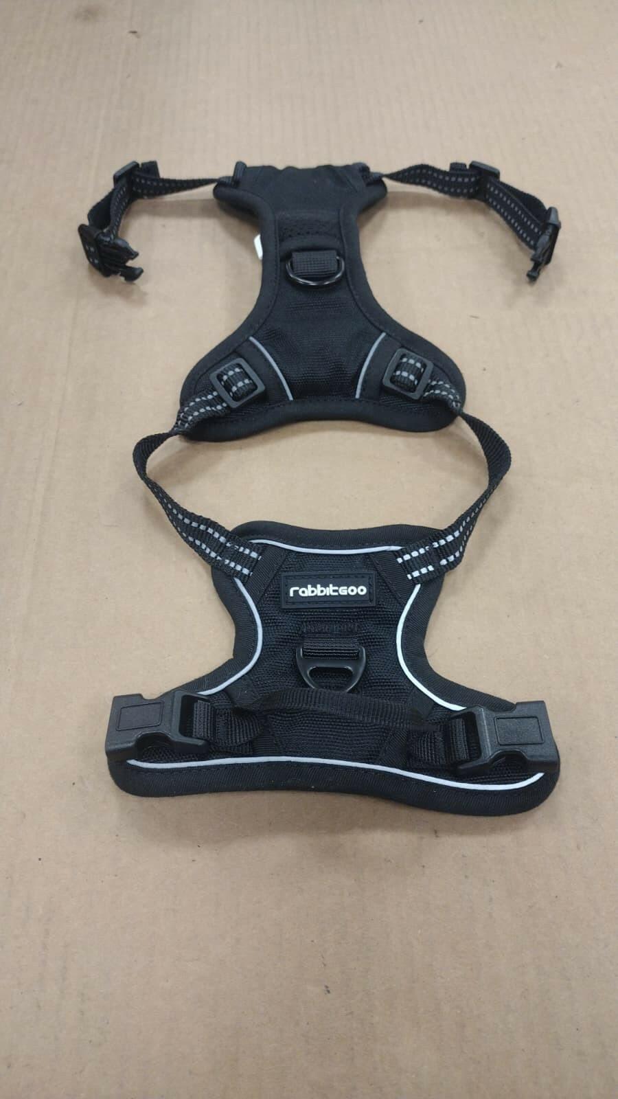 Size XS rabbitgoo Dog Harness No Pull Small Dogs 2 Leash Clips Black