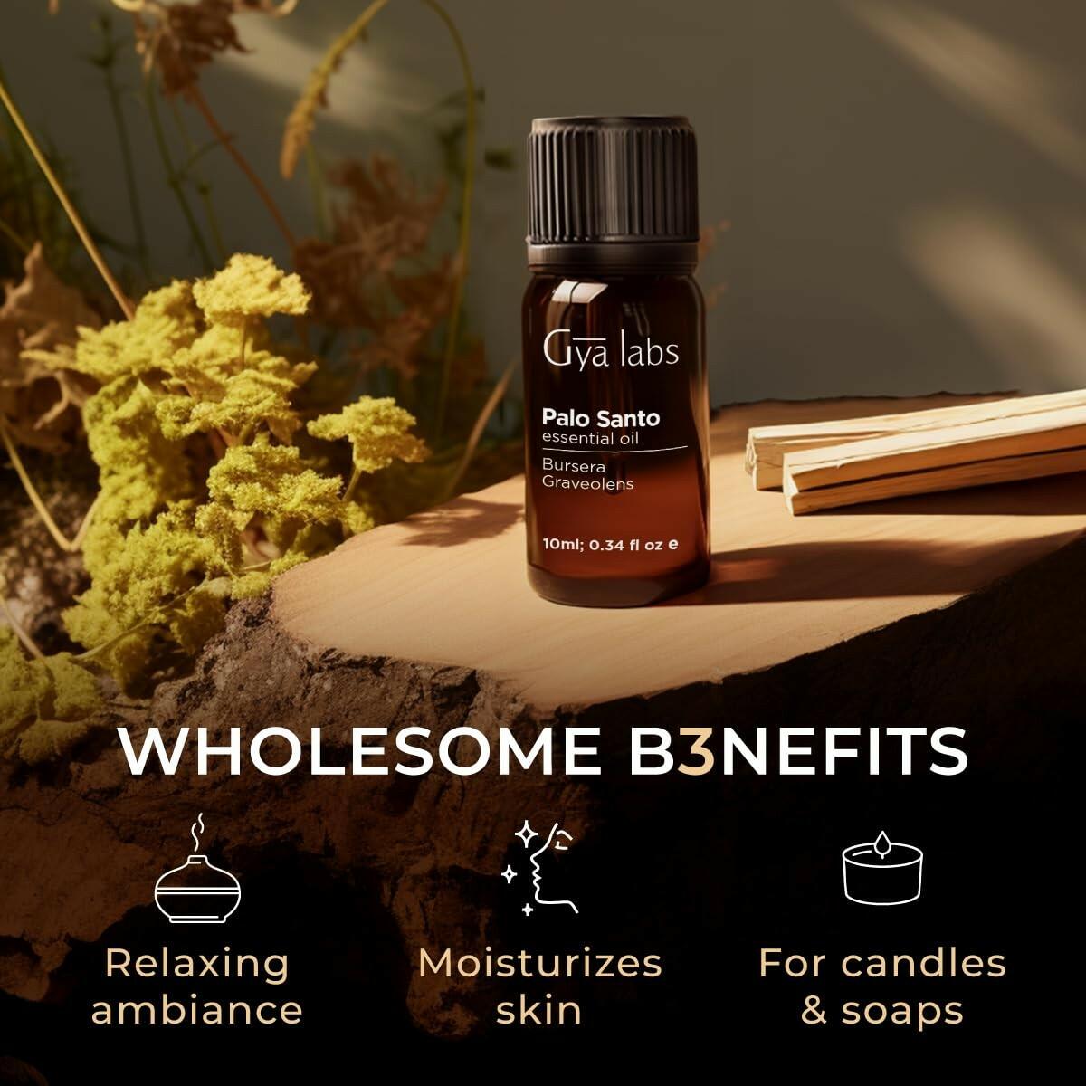 Gya Labs Palo Santo Essential Oil - 0.34 Fl Oz - for Hair, Skin, Diffuser,