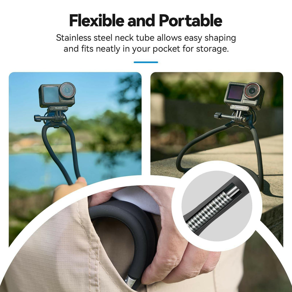 TELESIN Neck Mount SE 2.0 with Air Cushion, Adjustable Chest Strap and Neck