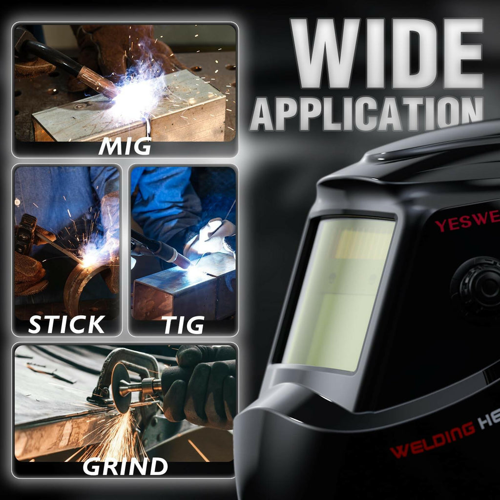 YESWELDER Auto Darkening Welding Helmet, Blue Light Blocking, 1/1/1/1 True Color