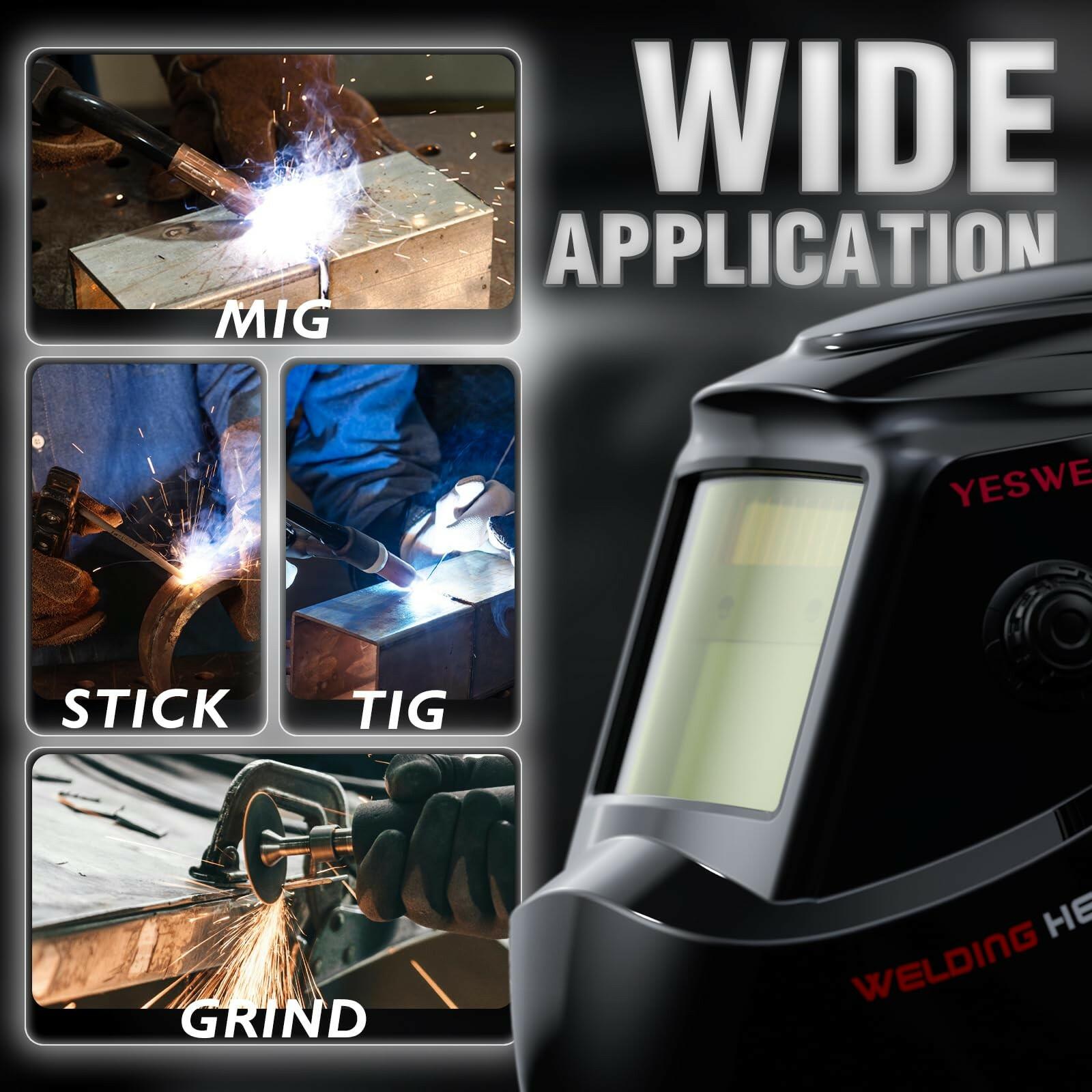 YESWELDER Auto Darkening Welding Helmet, Blue Light Blocking, 1/1/1/1 True Color
