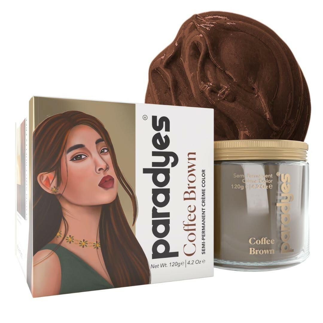 Paradyes Coffee Brown Semi Permanent Conditioner Based Hair Color Dye, Vegan and