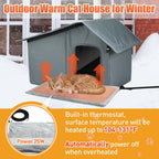 OPEN BOX Medium Weatherproof Heated Cat Houses for Outdoor Cats - Insulated Cat