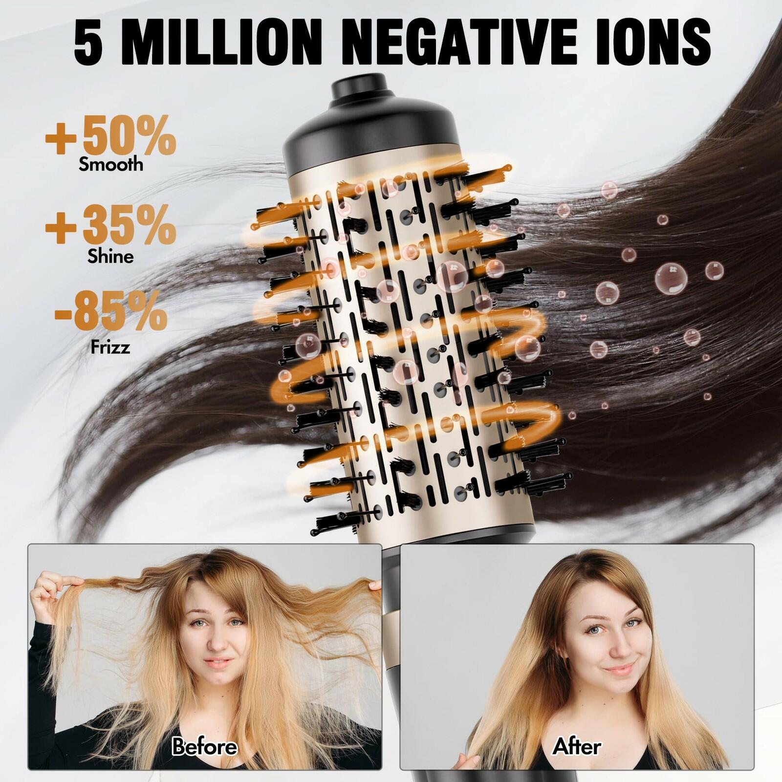 DAILYLIFE Rotating Hair Dryer Brush, Hot Air Brush, Spinning Blow Dryer Brush