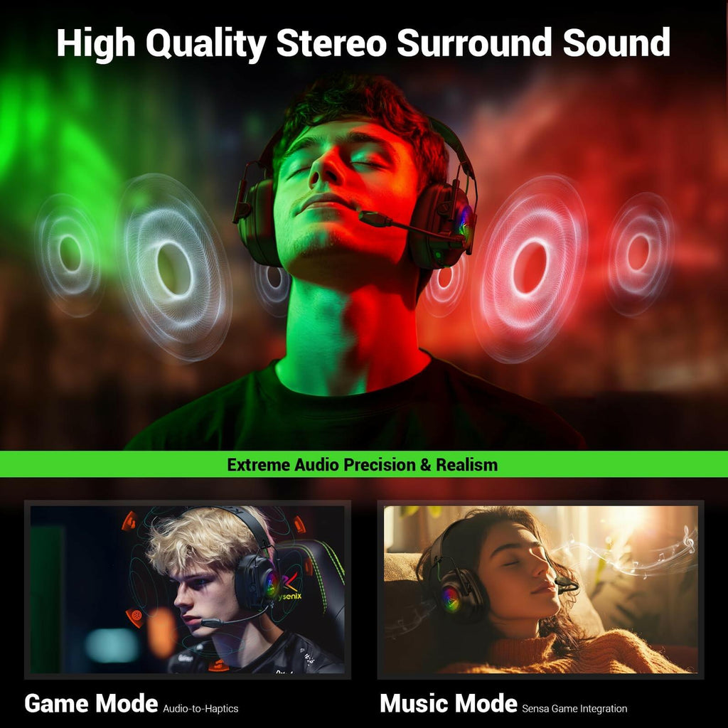 Krysenix 2.4 GHz Wireless Gaming Headset for PC, PS5, PS4, Switch, Mac,