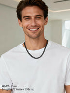 FindChic Black Chain Necklace for Men Thick Cuban Link Men's Curb Chain Necklace