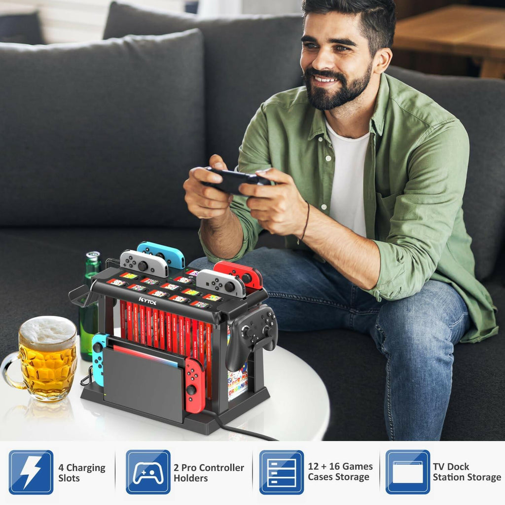 Switch Organizer Station with Controller Charger, Charging Dock for Nintendo