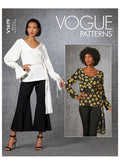 Vogue Pattern Misses' Top A5 (6-8-10-12-14), Various