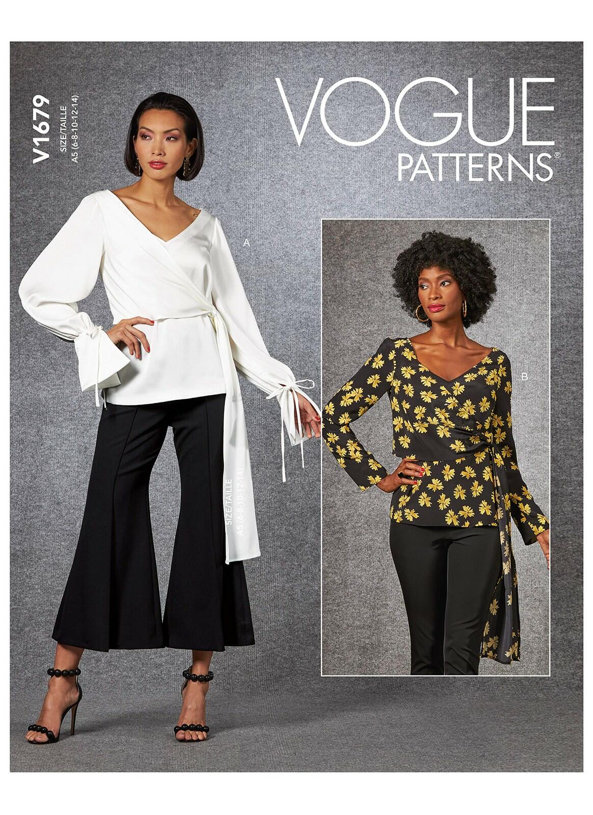Vogue Pattern Misses' Top A5 (6-8-10-12-14), Various
