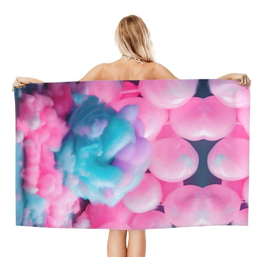 WURTON Red Cotton Candy Print Comfort Beach Towel Your Companion Pool,Camping