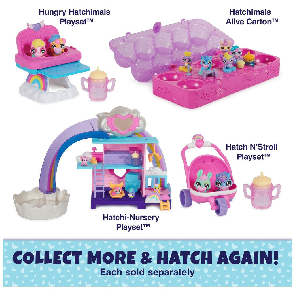 Hatchimals Alive, Hungry Hatchimals Playset with Highchair Toy and 2 Mini