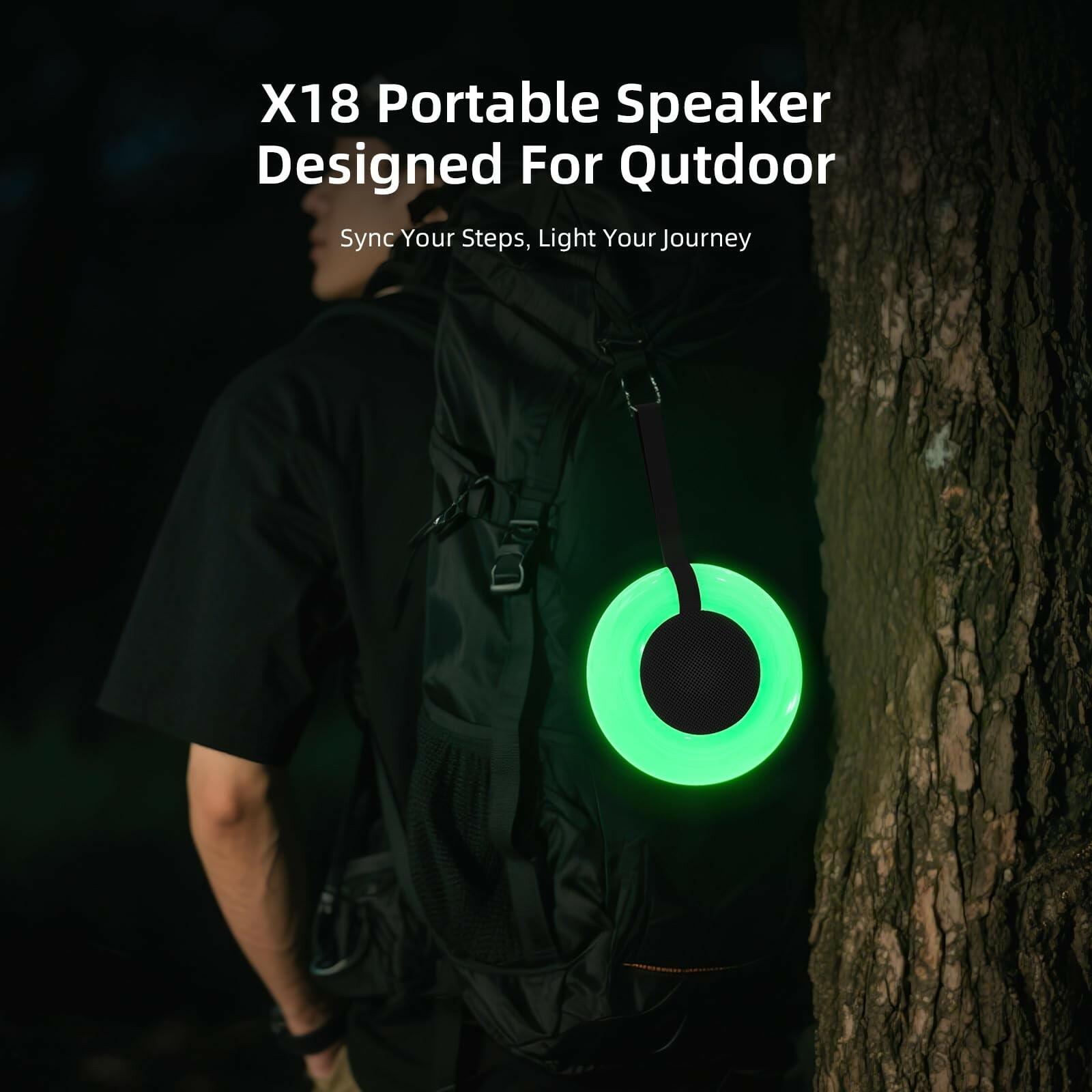 Xinborry IPX7 Waterproof Speaker with Dynamic LED Light,Bluetooth Shower