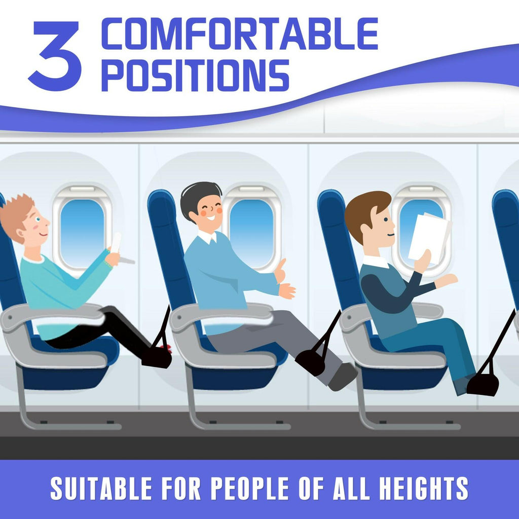 2-Pack Airplane Foot Hammock for Plane Travel - Travel Essentials Length