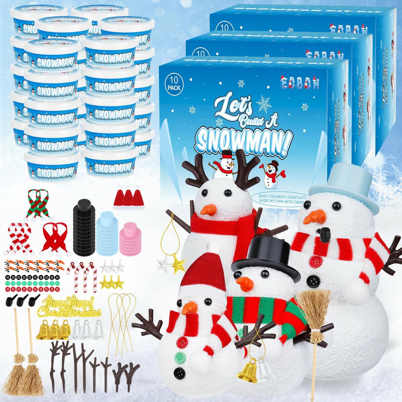 30 Pack Snowman Kit - Build a Snowman Kit DIY Christmas Craft Gifts - Creative