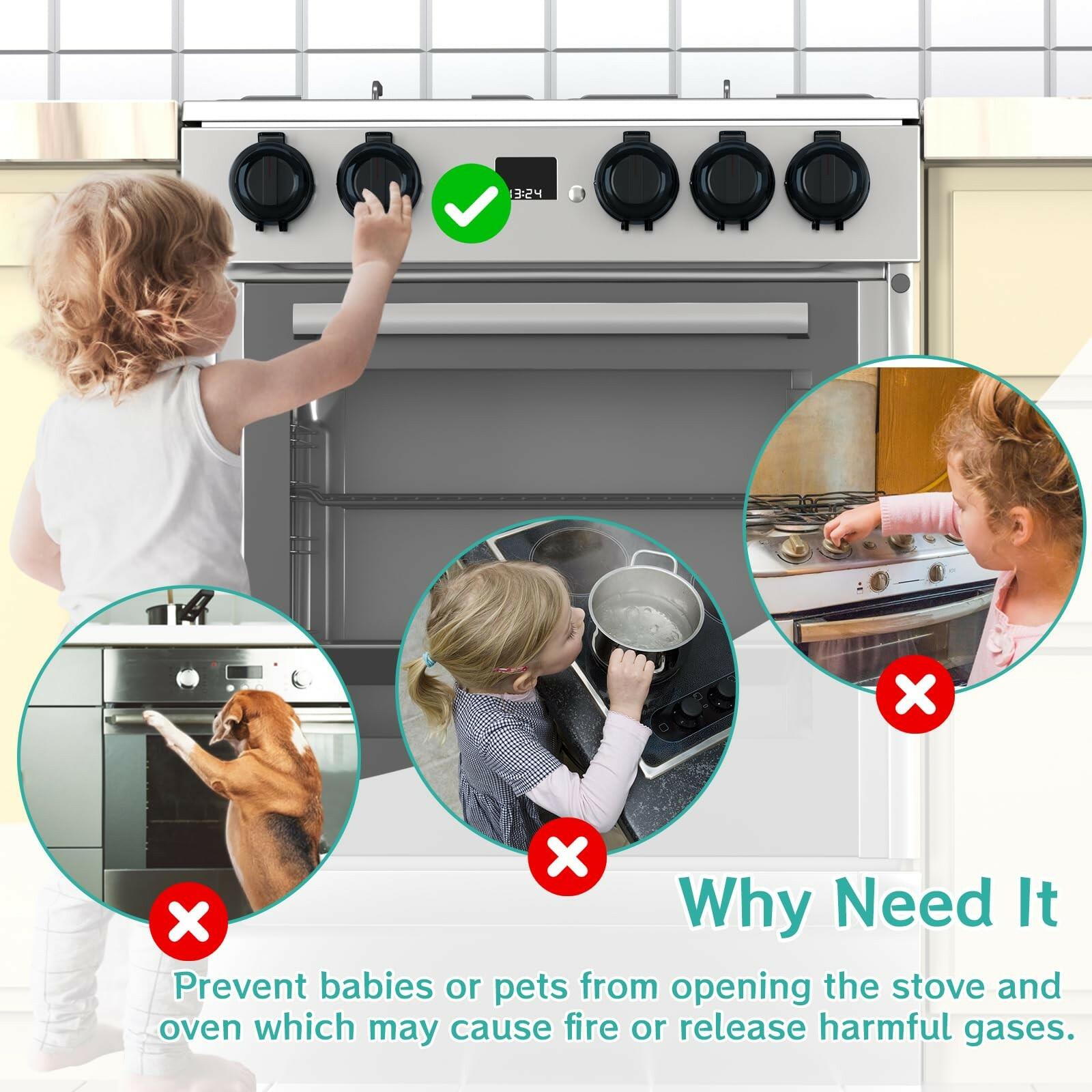 Stove Knob Covers for Child Safety AOSITE Upgraded Gas Knob Covers for Kids