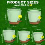 5-Pack Plant Pots with Drainage 7/6.5/6/5.5/5 Inch Self Watering Pots for Indoor