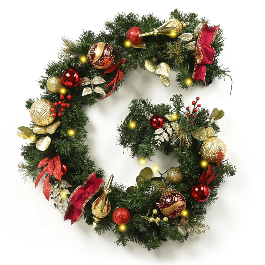 Valery Madelyn 6 Feet Pre-Lit Christmas Garland with Lights for Mantle, Lighted