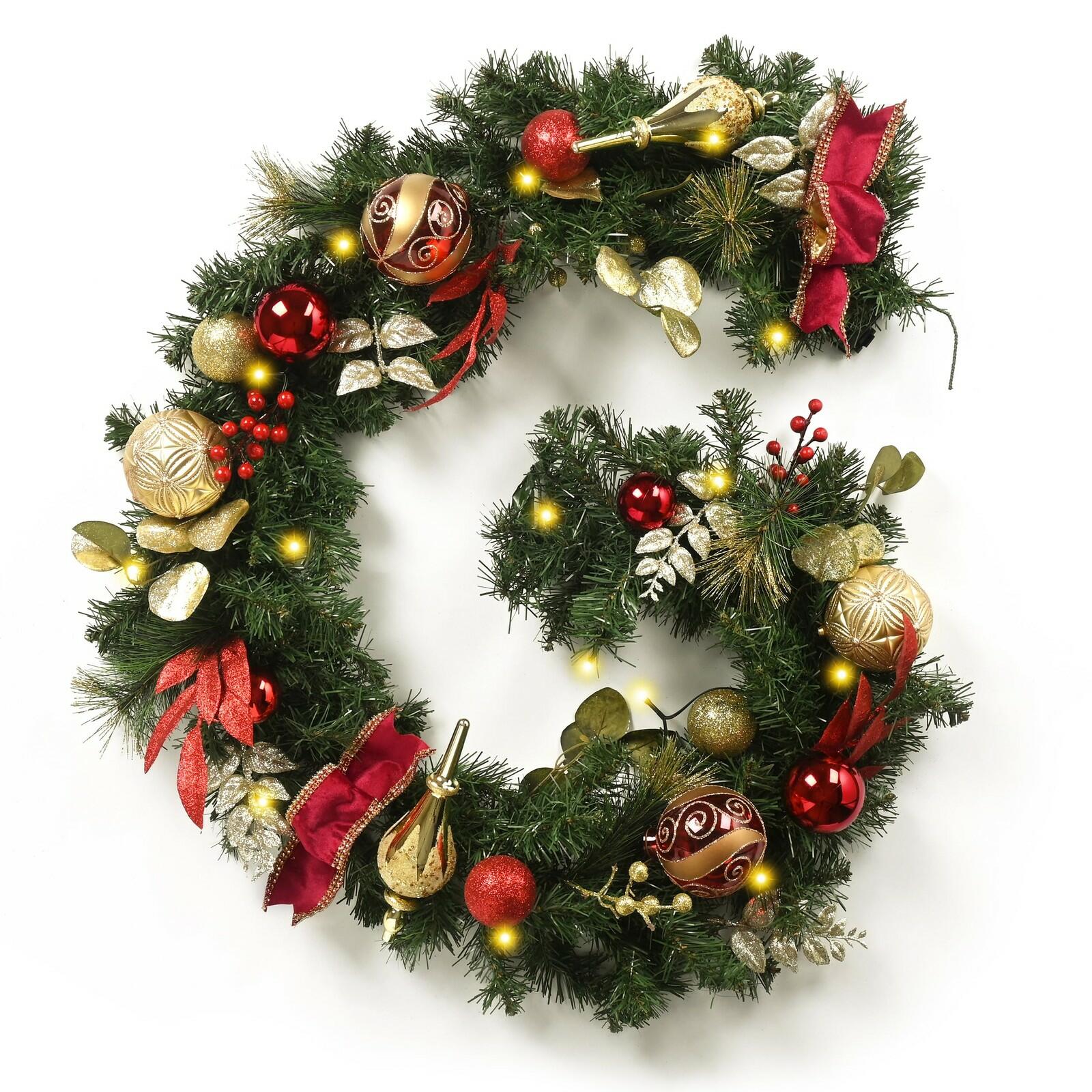 Valery Madelyn 6 Feet Pre-Lit Christmas Garland with Lights for Mantle, Lighted