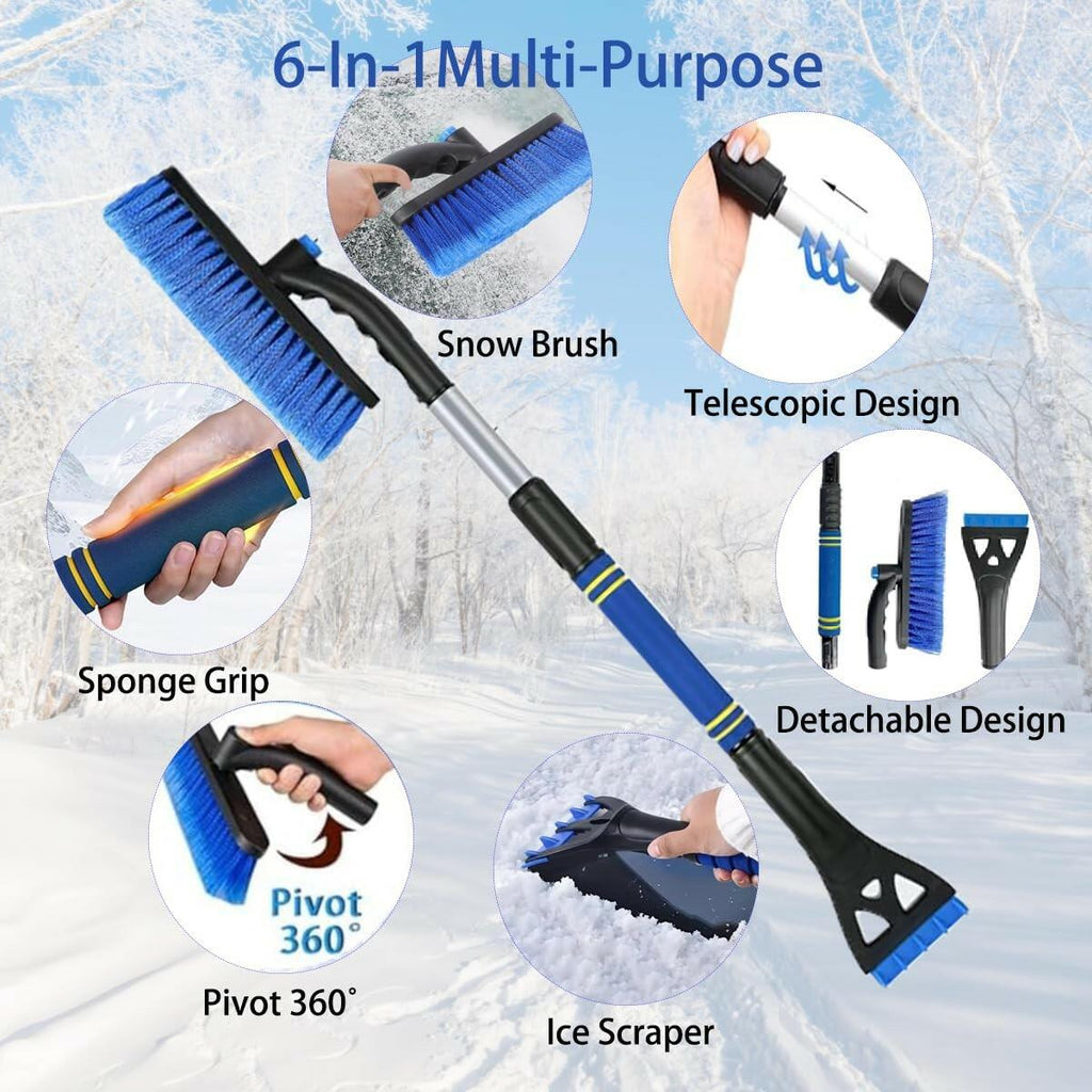 Extendable Snow Brush & Ice Scraper for Car Windshield – 25" to 31.5"