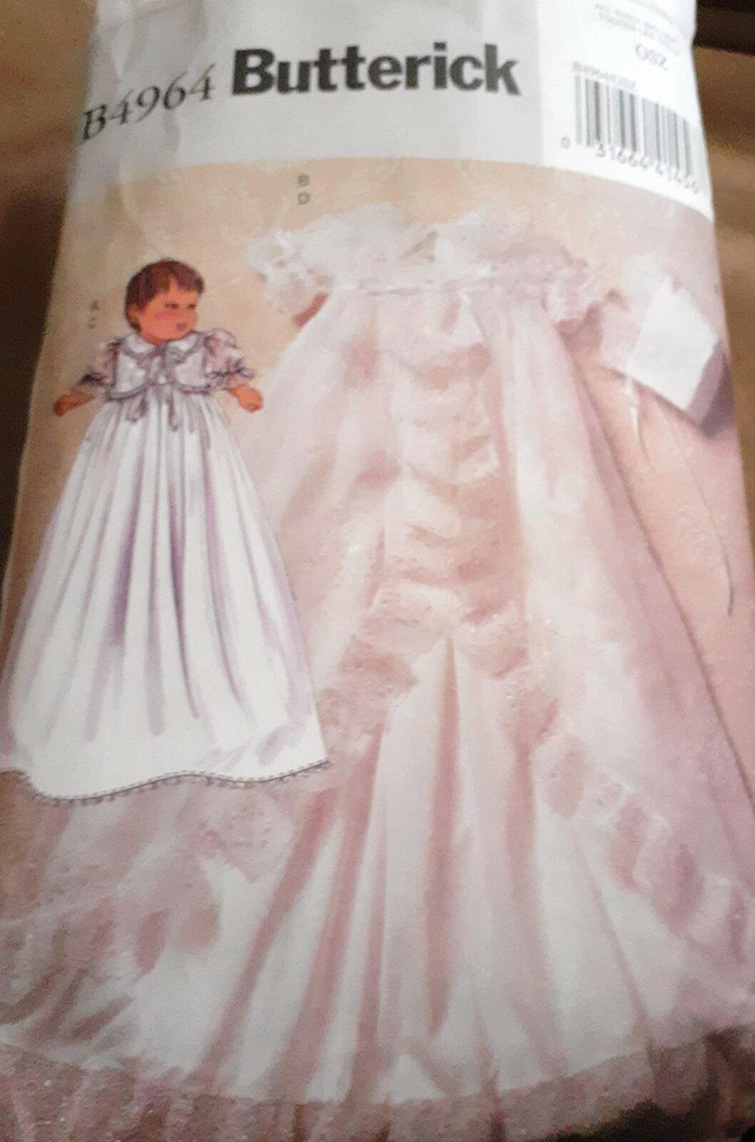 BUTTERICK 4964 Infants Christening Outfit Sewing Pattern Sizes: S, M, L, XL