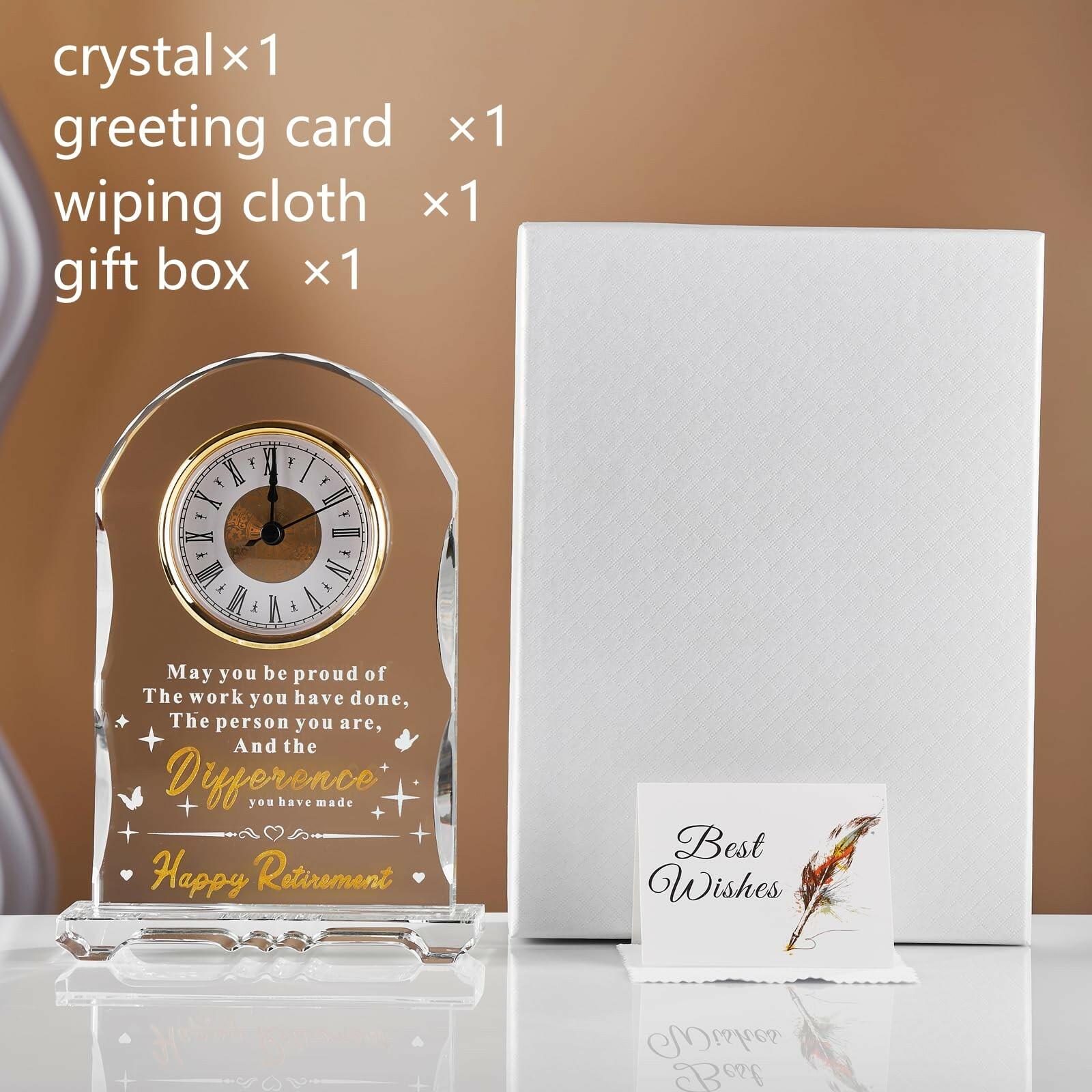 Ghtixsu 2026 Retirement Gifts for Women Men Crystal Clock, Going Away Gifts for