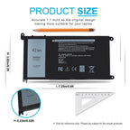 42Wh WDX0R WDXOR 11.4V Battery for Dell Inspiron 13 7375 7368 7378 5368 5378