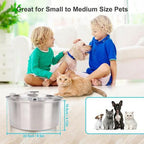 OPEN BOX Luqeeg Stainless Steel Pets Water Fountain, 3.2l/108oz Quiet Drinking