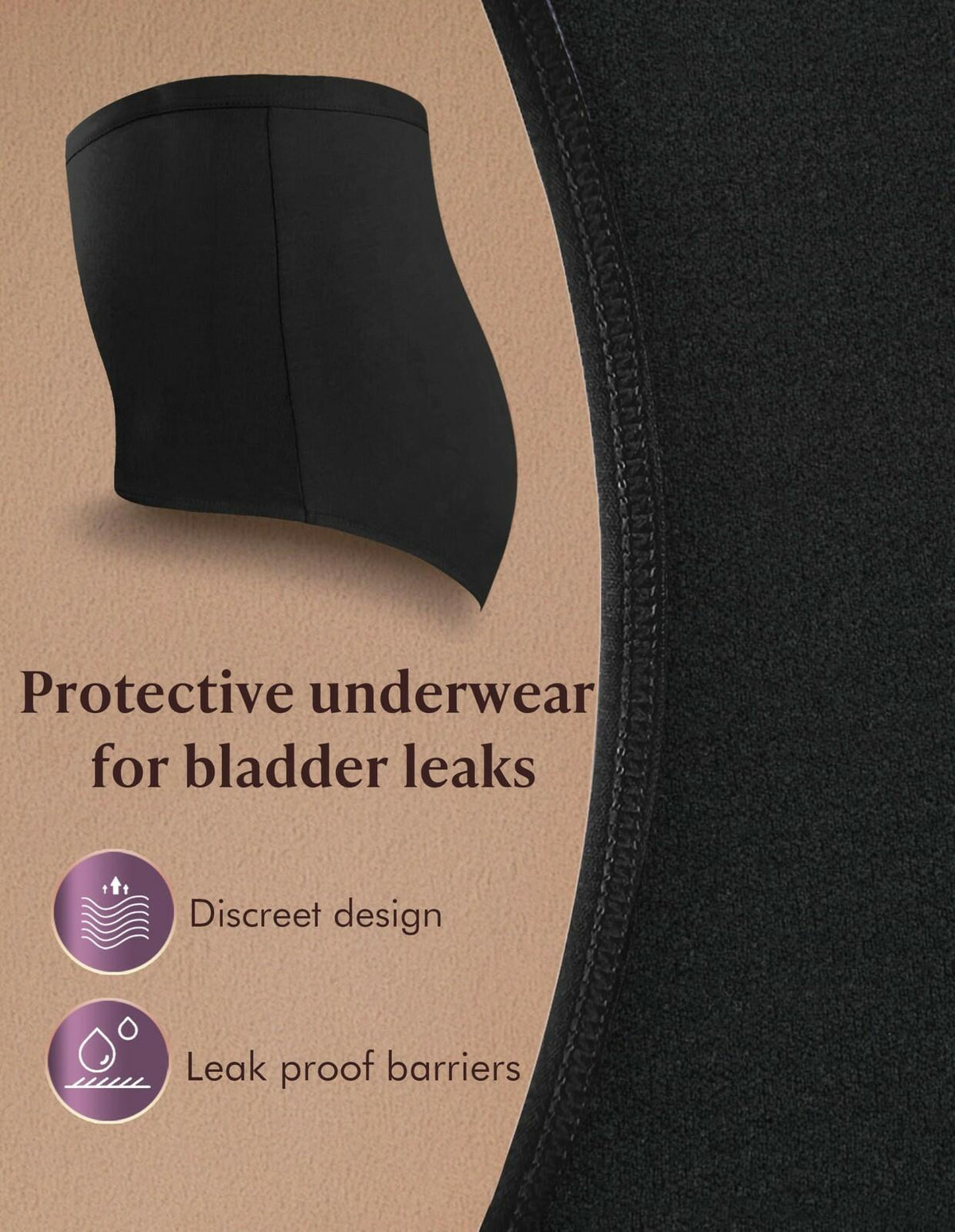 3 Pack Medium AIRCUTE Washable Urine Absorbency Incontinence Underwear for Women