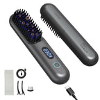 Cordless Hair Straightener Brush - Portable Straightener Brush with 9 Temp