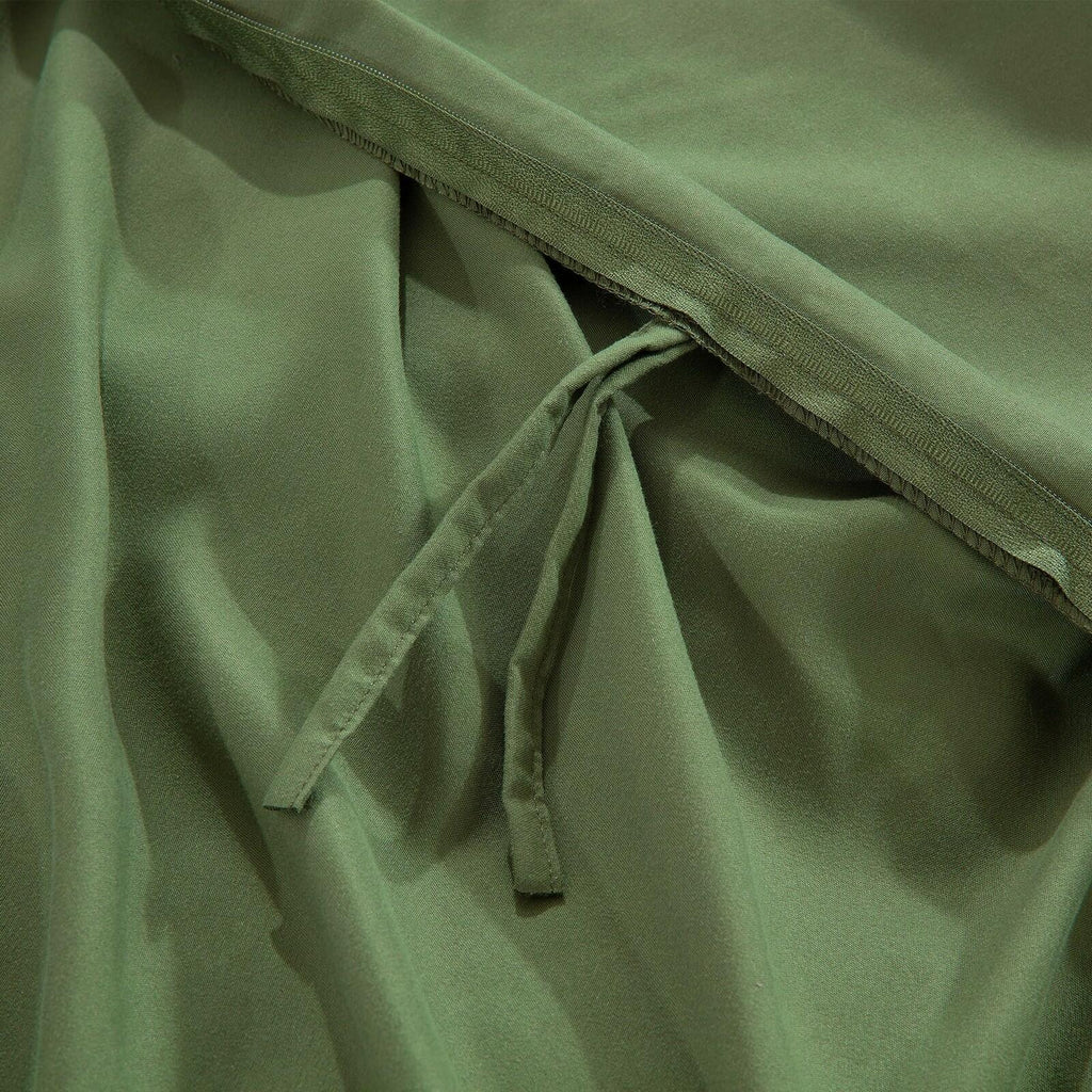 HOMBYS Oversized King Duvet Cover 120 x120 Inch, Ultra Soft Microfiber Olive