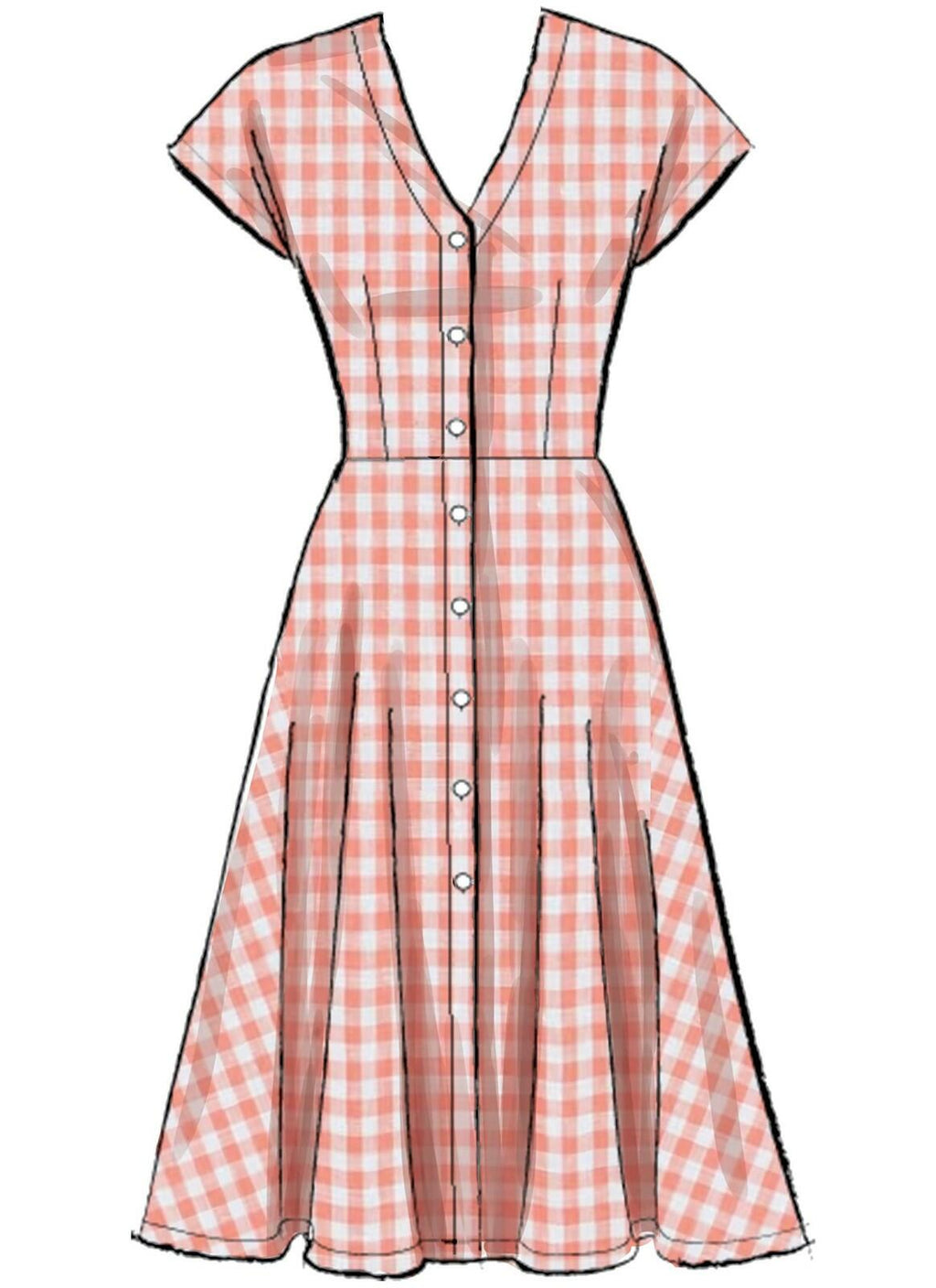 McCall's Women's Short Sleeve Pleated and Button Down Dress Sewing, Sizes 14-22