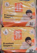 64 Count Hello Bello Diapers, Size 1 (8-12 lbs) Flower Child,  Premium