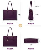 LOVEVOOK 15.6 Inch Laptop Bag for women, Large Waterproof PU Leather Work