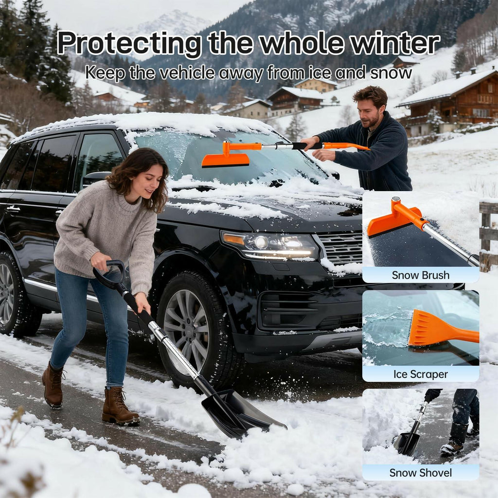 REALYOU 49.2" Car Snow Brush and Ice Scraper for Car Windshield, 3-in-1