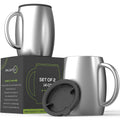 Set of 2 CHILLOUT LIFE Stainless Steel Insulated Coffee Mugs  (14oz) – Double