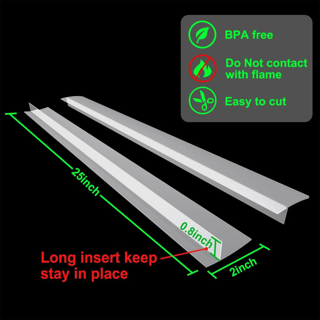 2 PACK Silicone Stove Counter Gap Cover Kitchen Counter Gap Filler Transparent