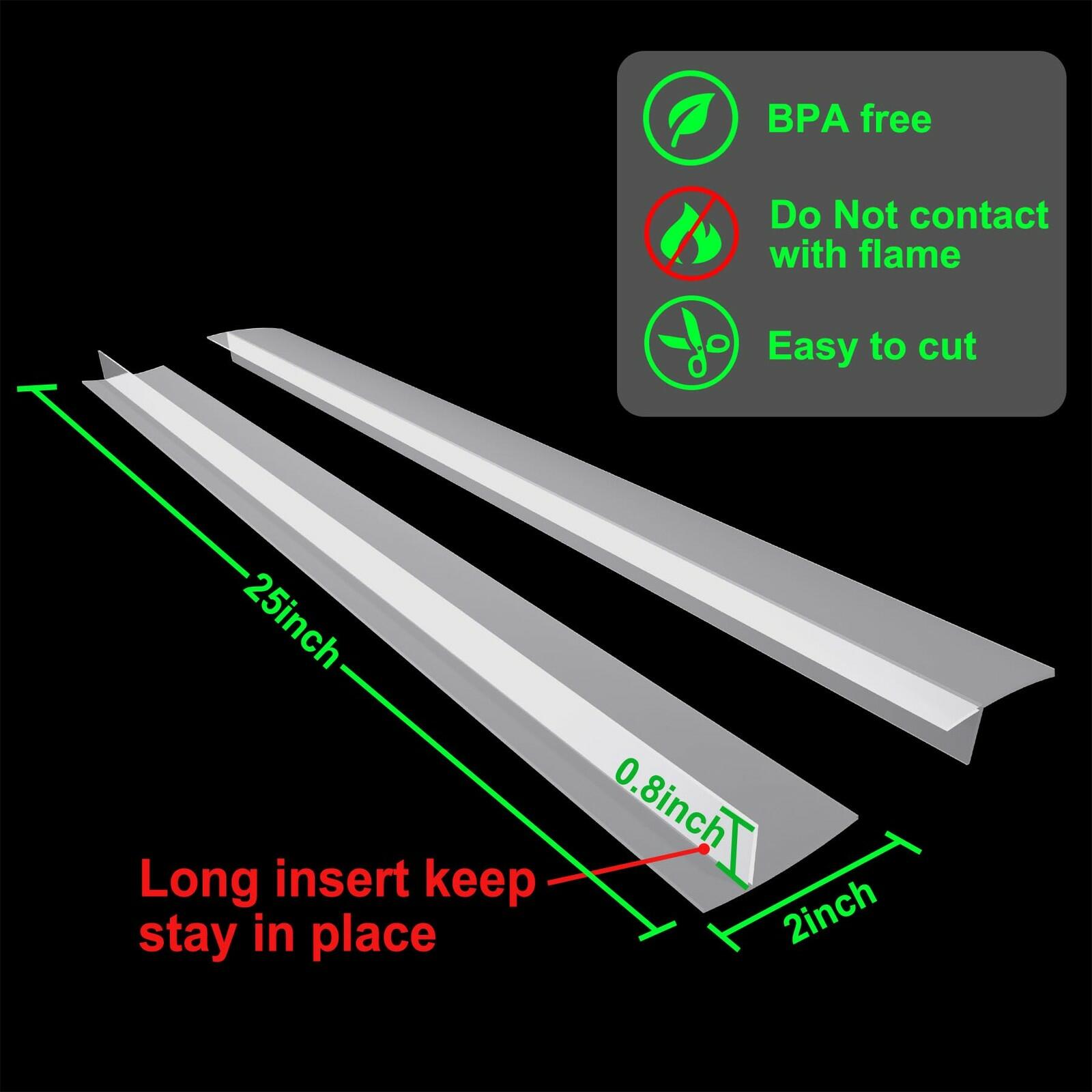 2 PACK Silicone Stove Counter Gap Cover Kitchen Counter Gap Filler Transparent