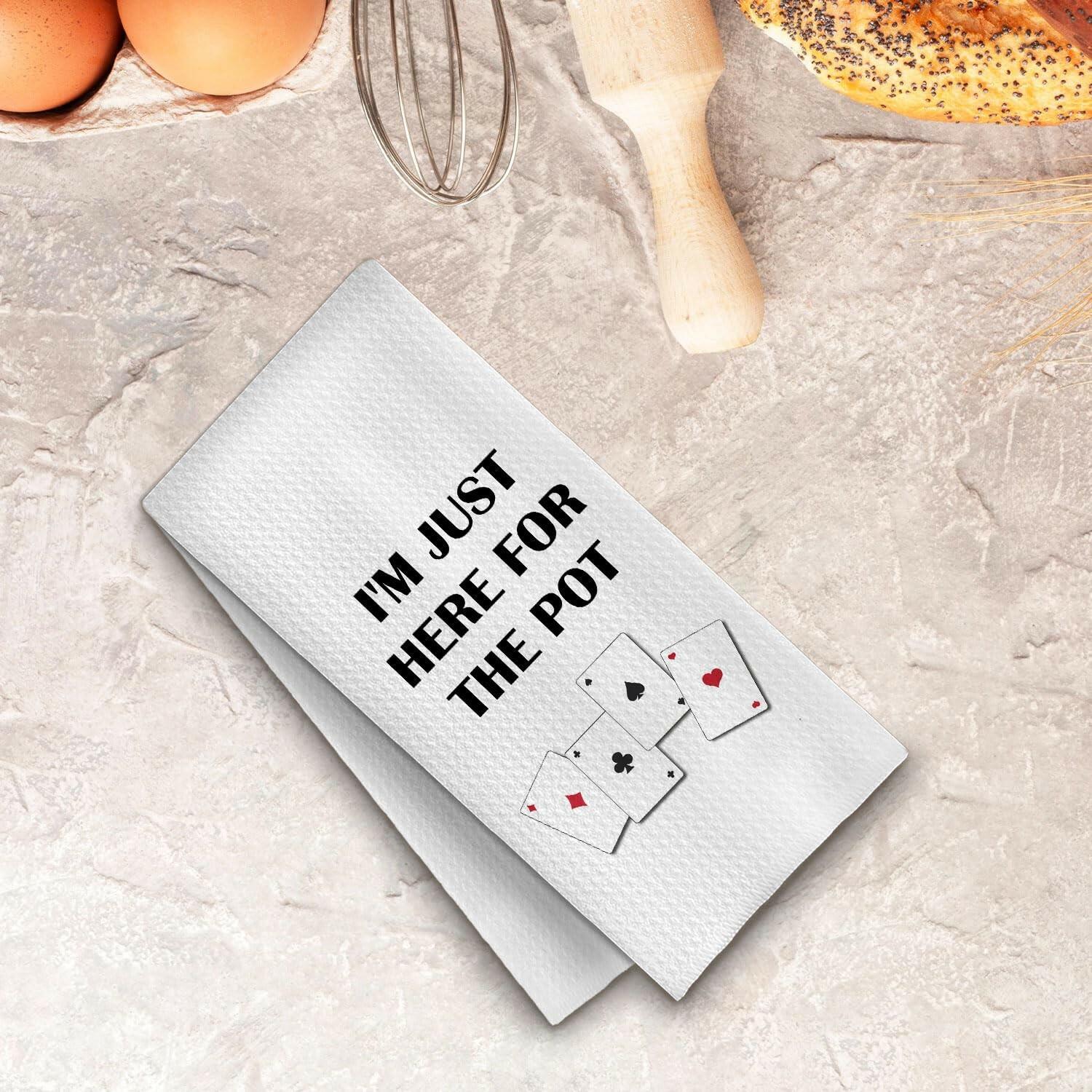 ChenCraty Funny Poker Gifts Kitchen Hands Towels,Gifts for Poker Players Dish