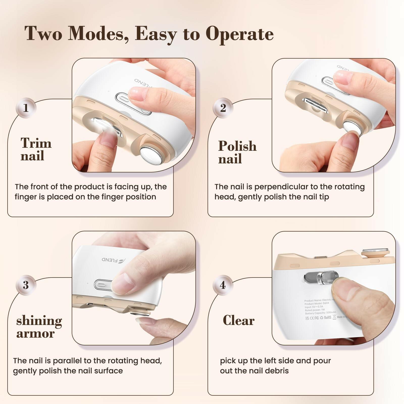Electric Nail Clipper,2-in-1 Automatic Nail Clipper,Electric Nail Grinder,40DB